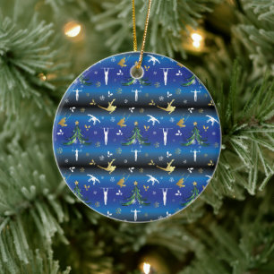 Men's Gymnastics Christmas Tree Snowflake Ceramic Ornament