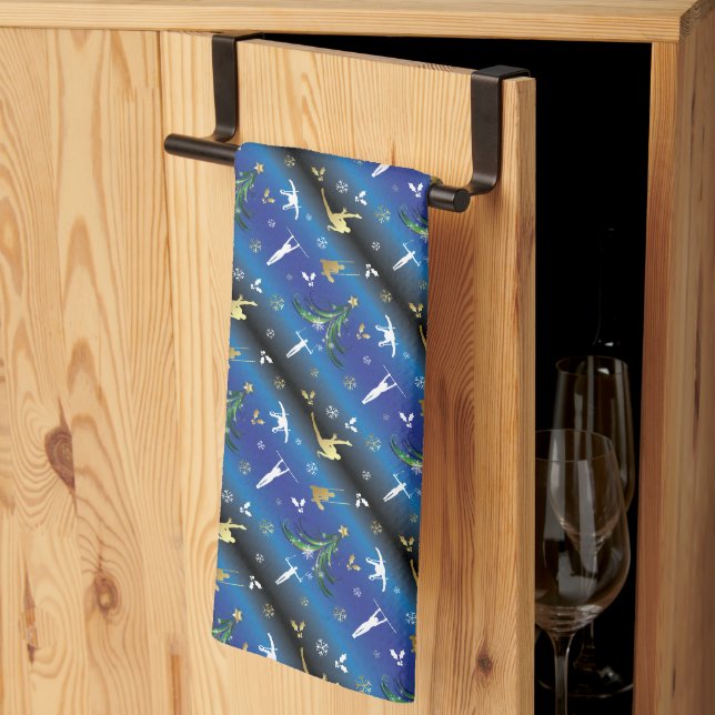Men's Gymnastics Christmas Tree Snowflake Kitchen Towel (Thirds Fold)