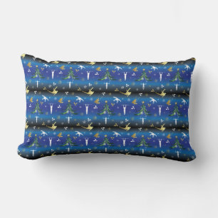 Men's Gymnastics Christmas Tree Snowflake Lumbar Pillow