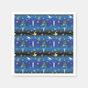 Men's Gymnastics Christmas Tree Snowflake Napkin