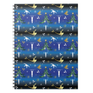 Men's Gymnastics Christmas Tree Snowflake Notebook