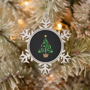Men's Gymnastics Christmas Tree Snowflake Pewter Christmas Ornament
