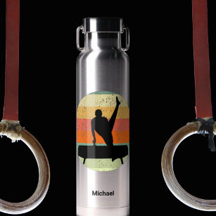 Mens Gymnastics Male Gymnast Sunset Personalized Water Bottle