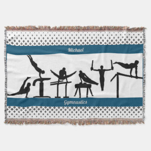 Men's Gymnastics Throw Blanket w/ His Name