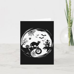 Mens Halloween Cat Spider Bats Moon Black Cat Card