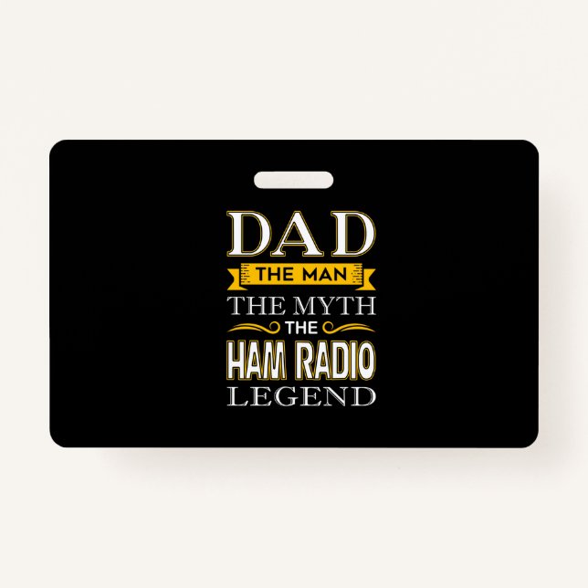 Mens Ham Radio Dad Shirts Gifts for Dads - Fathers Badge (Front)