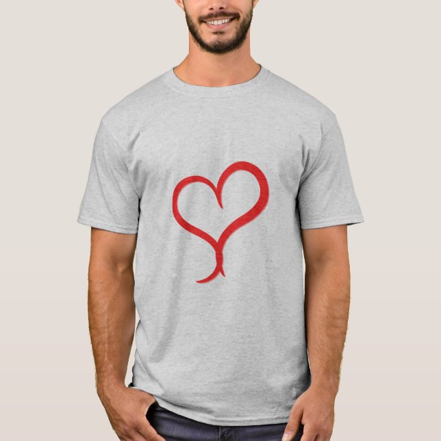 Men's Hand-Drawn Heart Graphic Tee (Front)
