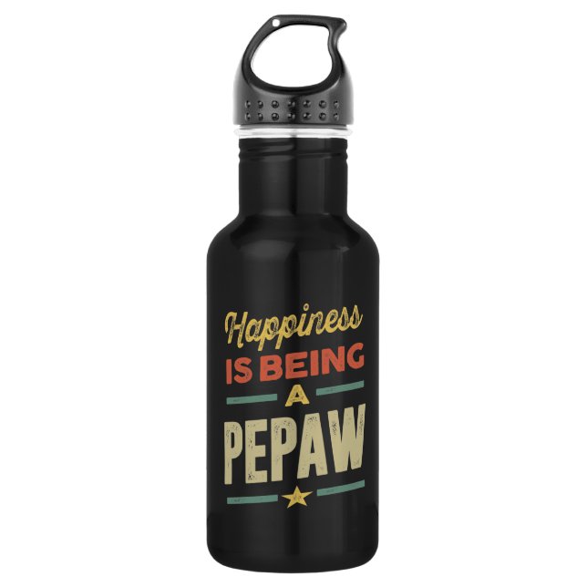 Mens Happiness is Being a Pepaw - Father Grandpa 532 Ml Water Bottle (Front)