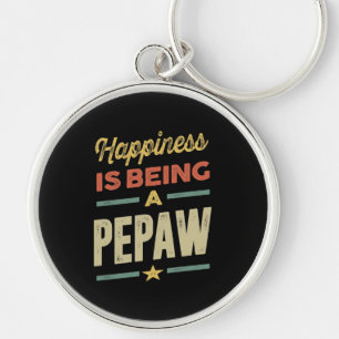 Mens Happiness is Being a Pepaw - Father Grandpa Keychain