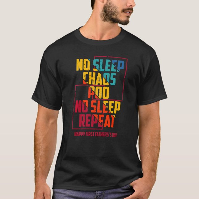 Mens Happy First Fathers Day Fathers Day New Dad P T-Shirt (Front)