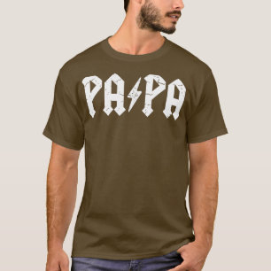 Mens Hard Rock Dad  Papa Lightning Bolt  T-Shirt