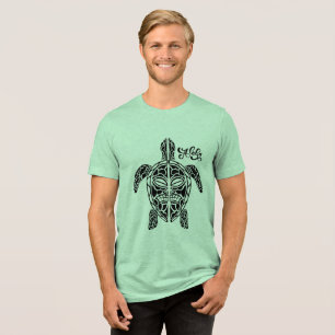 Men's Hawaiian Turtle T-Shirt Tri-Blend Shirt
