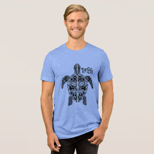 Men's Hawaiian Turtle T-Shirt Tri-Blend Shirt