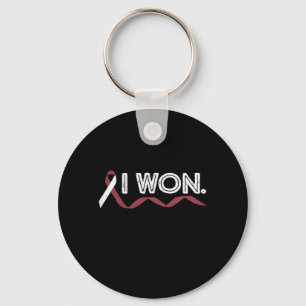 Mens Head And Neck Cancer Won Burdy Ribbon Keychain