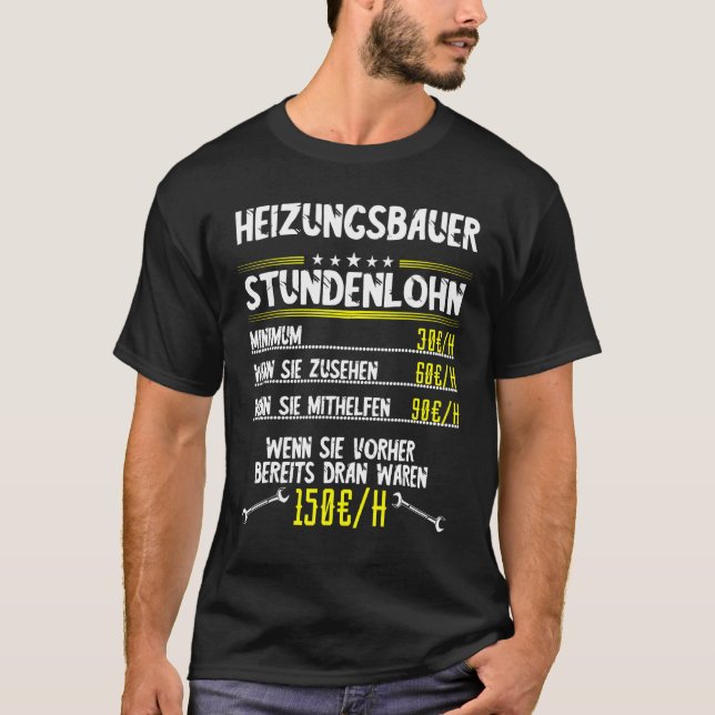 Mens Heating Builder Hourly Wage Sanitary Plant Me T-Shirt (Front)