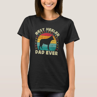 Mens Heeler Dad For Men Retro Blue Red Australian  T-Shirt