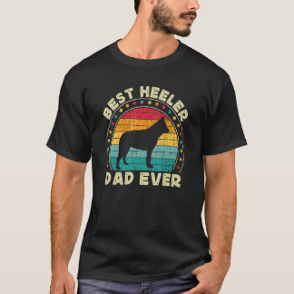 Mens Heeler Dad For Men Retro Blue Red Australian  T-Shirt