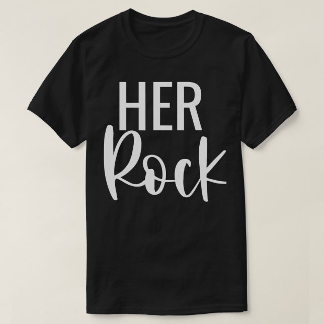 Mens Her Rock His Peace Matching Couples Gift  T-Shirt (Design Front)