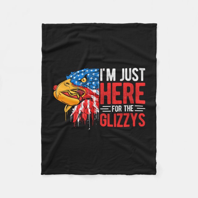 Mens here for the glizzys eagle glizzy tank top fleece blanket (Front)