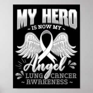 Mens Hero Is Angel Lung Cancer Carcinoma Tumour Poster
