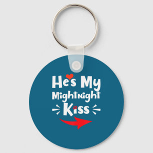 Mens He's My Midnight Kiss Happy New Year Matching Keychain