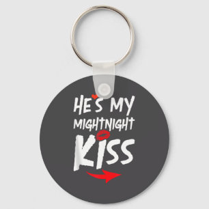 Mens He's My Midnight Kiss Happy New Year Matching Keychain