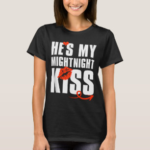 Mens He's My Midnight Kiss Happy New Year Matching T-Shirt