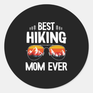 Mens hiking mom outdoor vacation retro vintage classic round sticker