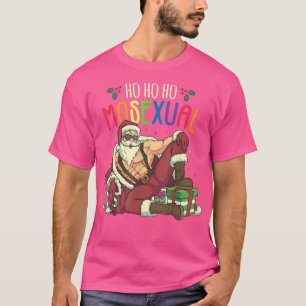 Mens Ho Ho Ho Moseual Gay Santa LGBT Pun Gay Pride T-Shirt