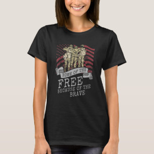 Mens Home Of The Free Because Of The Brave Soldier T-Shirt
