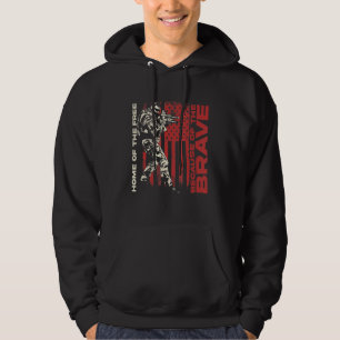Mens Home Of The Free Because Of The Brave Usa Fla Hoodie