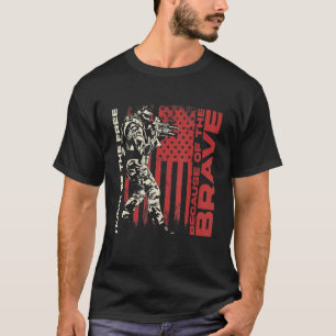 Mens Home Of The Free Because Of The Brave Usa Fla T-Shirt