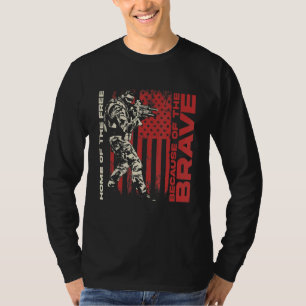Mens Home Of The Free Because Of The Brave Usa Fla T-Shirt