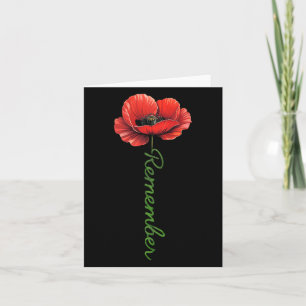 Mens honour and remember poppy flower language card