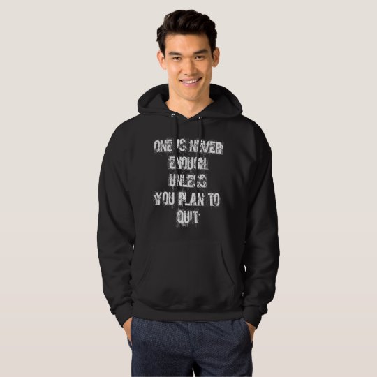 MENS HOODIE BLACK NEVER ENOUGH 2XL
