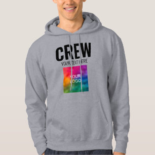 Mens Hoodies Front & Back Add Logo Text Here Crew