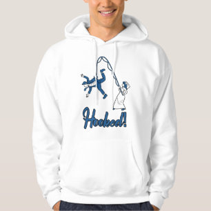 Mens Hooked Wife Fishing Groom Funny Bachelor's Pa Hoodie