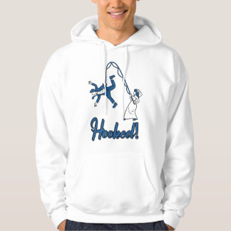 Mens Hooked Wife Fishing Groom Funny Bachelor's Pa Hoodie