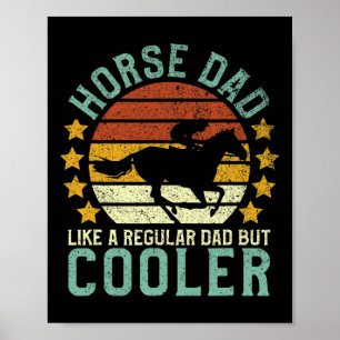 Mens Horse Dad Equestrian Horseback Riding Fathers Poster