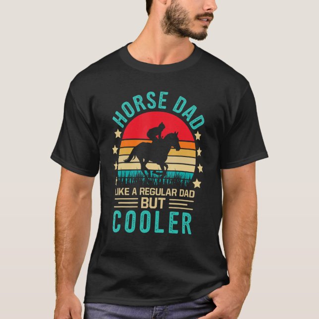 Mens   Horse Dad Like A Regular Dad But Cooler Ret T-Shirt (Front)