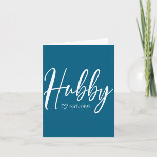 Mens Hubby Est 1995 Wedding Illustration Card