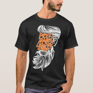 Mens Humourous Statement Facial Hair Bearded Mascu T-Shirt