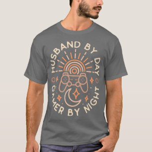 Mens Husband By Day Gamer By Night Video Games Fan T-Shirt