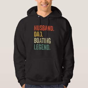 Mens Husband Dad Boating Legend  Sail Boat Captain Hoodie