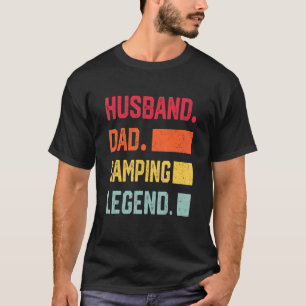 Mens  Husband Dad Camping Legend Camper Vintage Fa T-Shirt