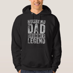 Mens Husband Dad Drummer Legend Drum Father's Day Hoodie