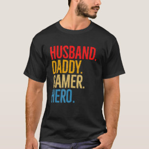 Mens Husband Dad Father Gamer Gaming Father's Day T-Shirt