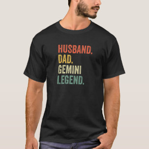 Mens Husband Dad Gemini Legend Zodiac Astrology F T-Shirt