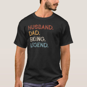 Mens Husband Dad Skiing Legend Vintage  Ski Father T-Shirt