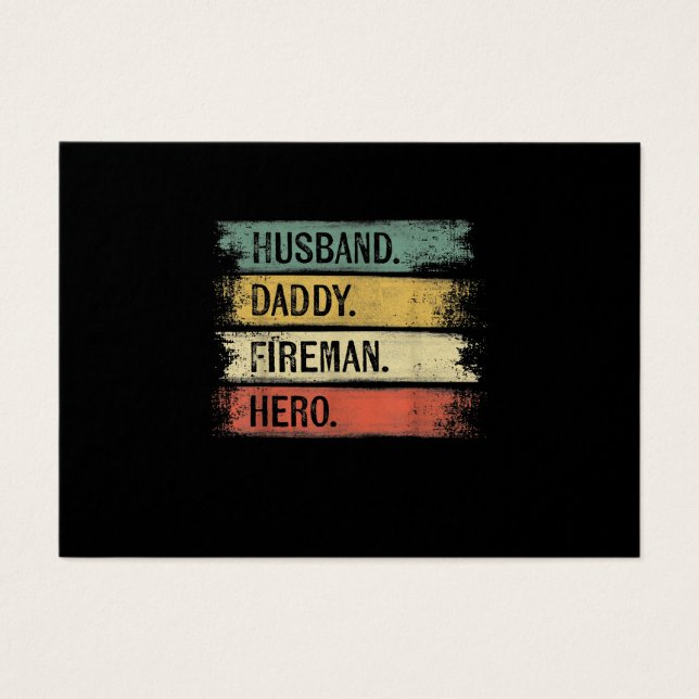 Mens Husband Daddy Fireman Hero Firefighter (Front)